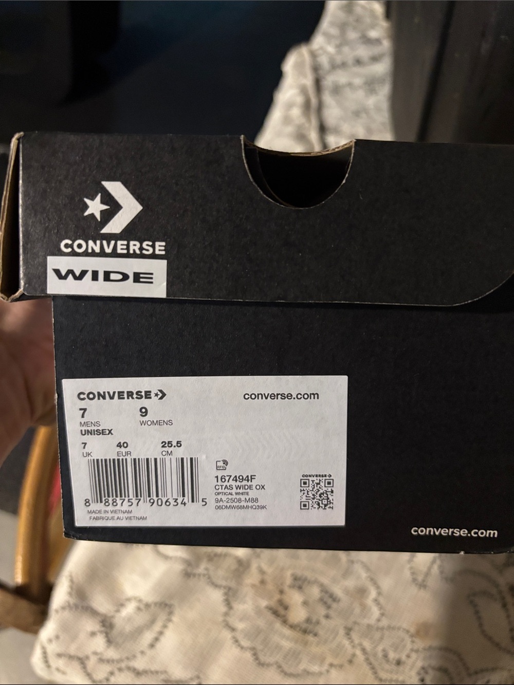 Converse Womens Wide Sneaker Box - Black